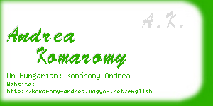andrea komaromy business card