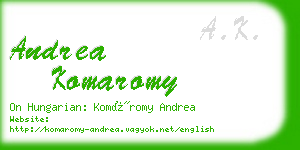 andrea komaromy business card